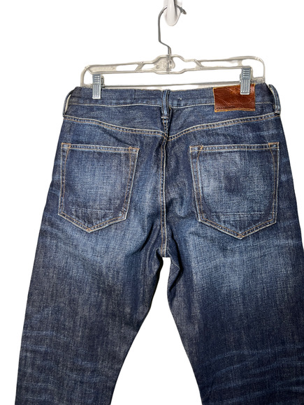 AllSaints Mens size 32 x 32 Rigg Fit Blue Button Fly Straight Leg Denim Jeans - Picture 9 of 11